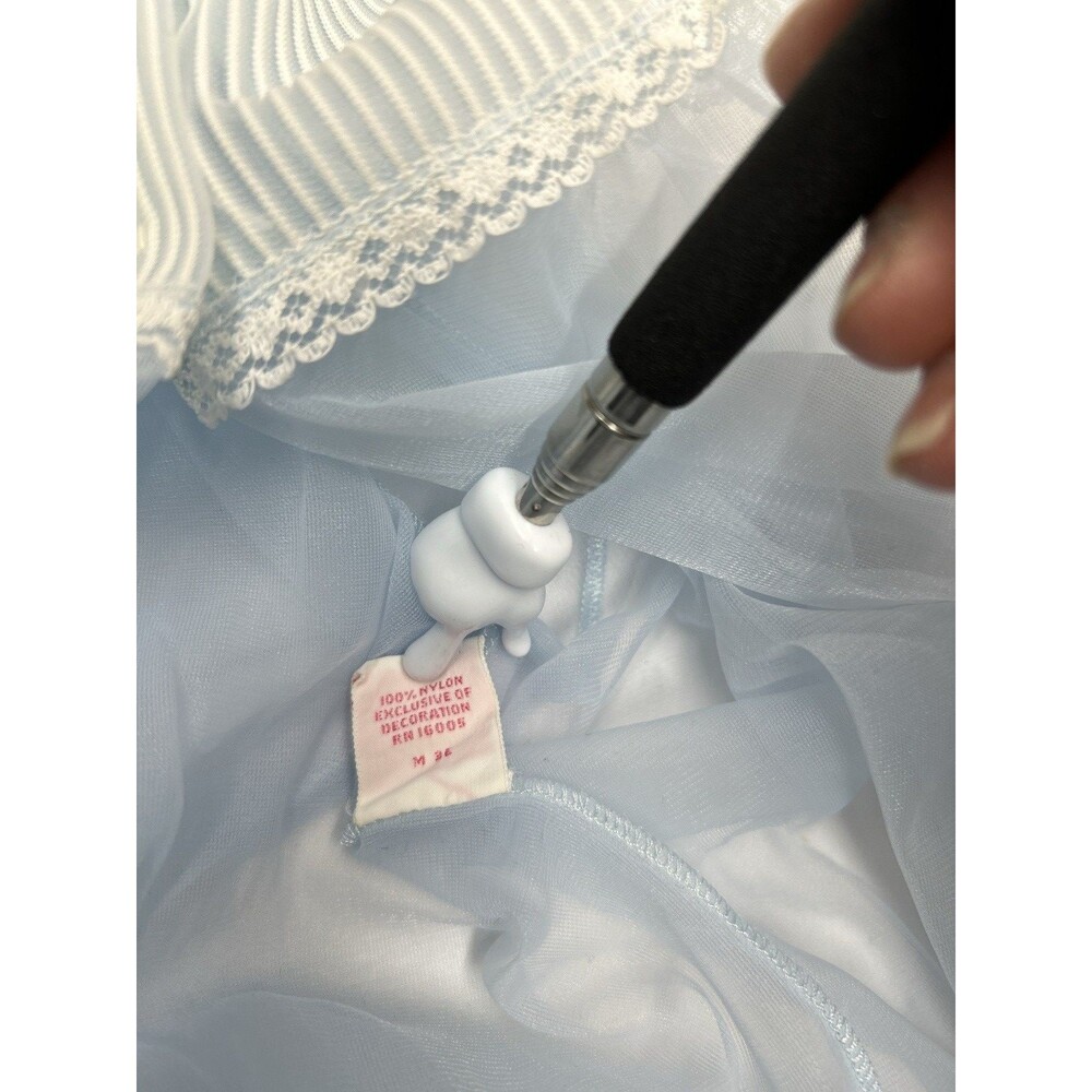 VTG 60's Sears 2 Pc Blue Maxi Peignoir Set Women's Size 36 Medium Nylon Modest - Picture 9 of 12
